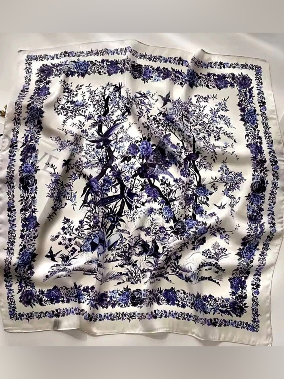 New Flowers Anagram Silk Scarf